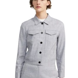 Theory Gray Linen Jean Jacket Large